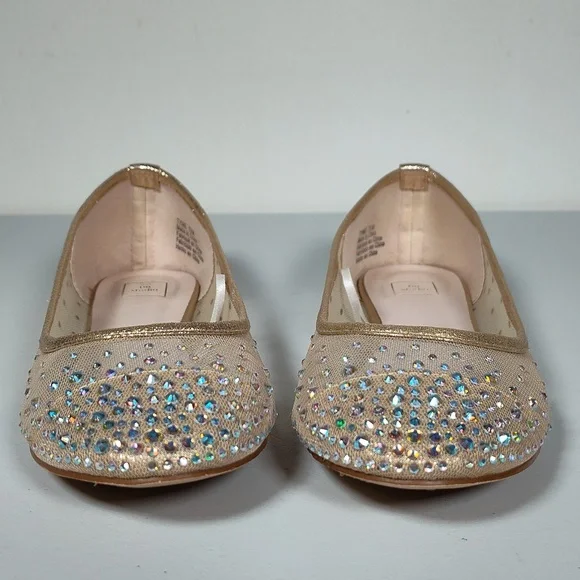 David's Bridal Illusion Toe Cap Crystal Embellished Ballet Flats 7.5 - Picture 3 of 12